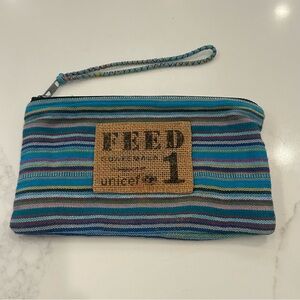 Colorful Feed Guatemala Striped Pouch with Zipper